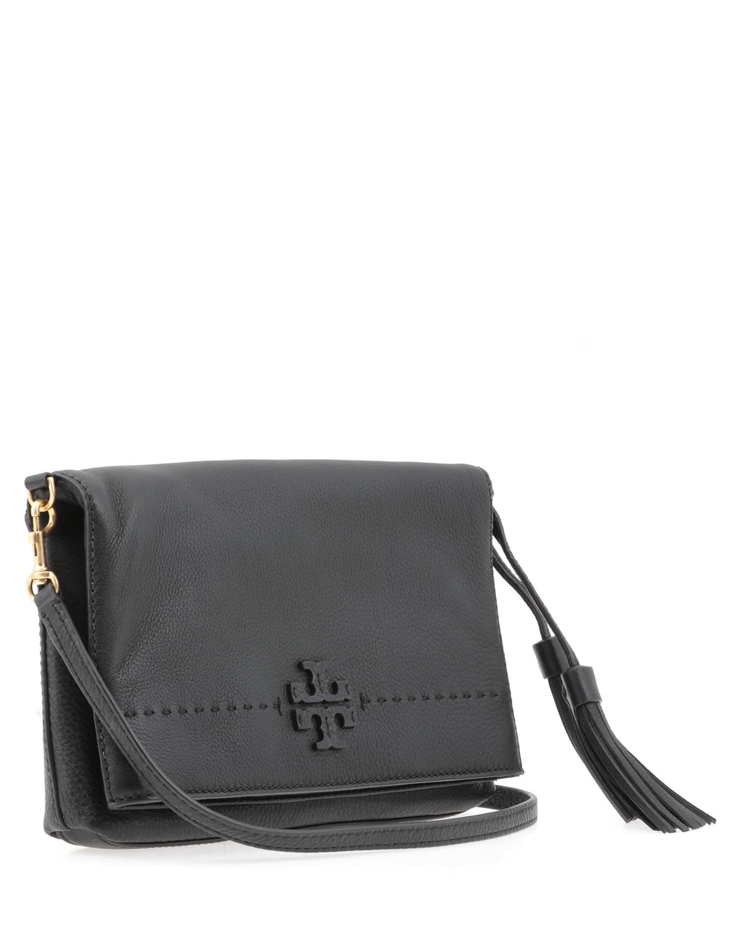 Tory Burch Mcgraw Foldover Crossbody Bag In Black ModeSens