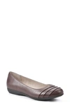 White Mountain Footwear Clara Ballet Flat In Brown/ Smooth