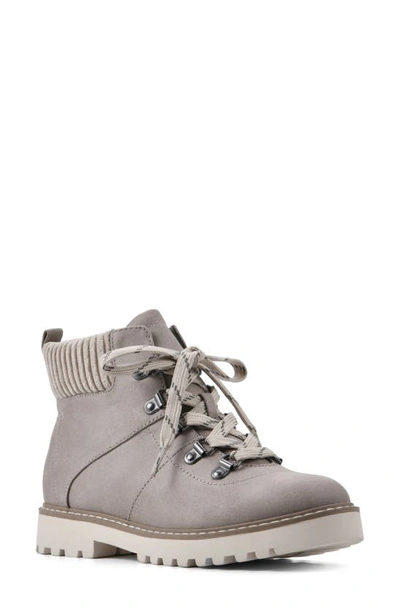 Cliffs By White Mountain Connie Lace-up Lug Sole Boot In Ice/ Fabric
