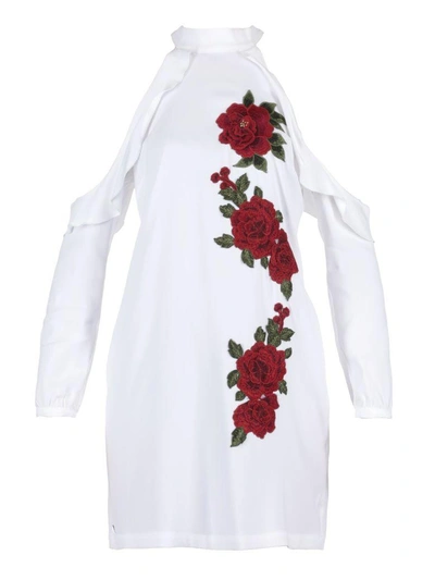 Philipp Plein Embroidered Dress In White