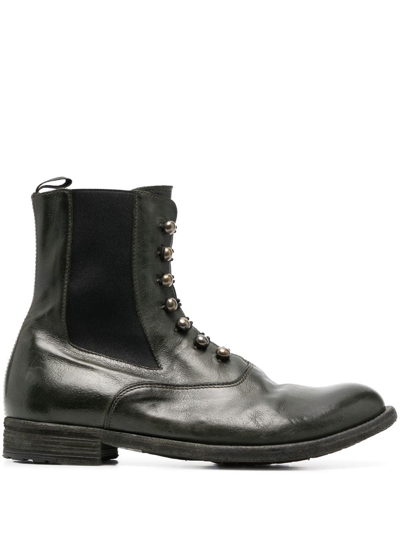 Officine Creative Lexikon Lace-up Boots In Green