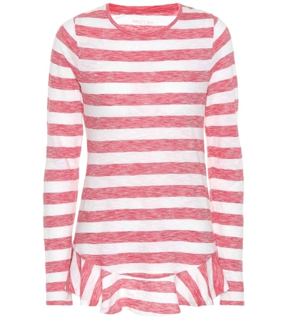 81 Hours Nella Striped Cotton Top In Red
