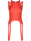 Dion Lee Double-loop Detail Tank Top In Vermillion