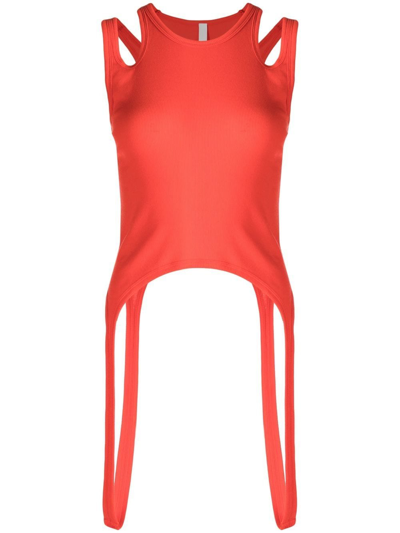 Dion Lee Double-loop Detail Tank Top In Vermillion