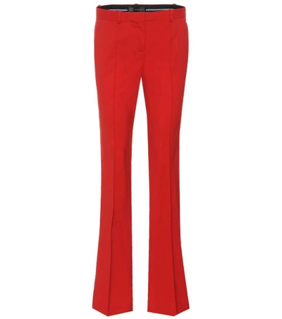 Versace Flat Front Flared Bottom Trousers In Red