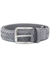 Tod's Woven Buckle Belt In Grey