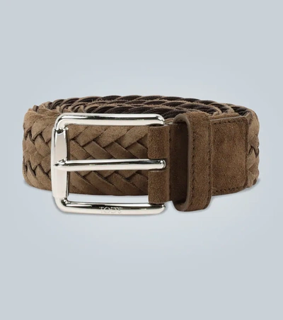 Tod's Woven Buckle Belt In Brown