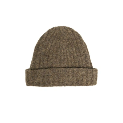 Holzweiler Green Erica Ribbed Knit Beanie Hat In Grey