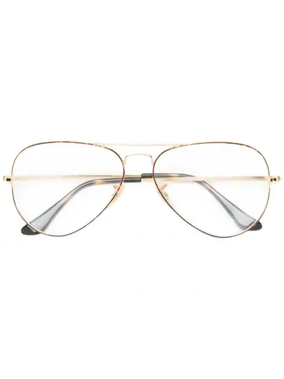 Ray Ban The Aviator Glasses In Metallic