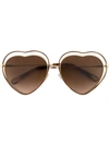 Chloé Poppy Heart-frame Sunglasses In Brown