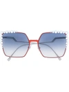 Fendi Embellished Sunglasses In Metallic