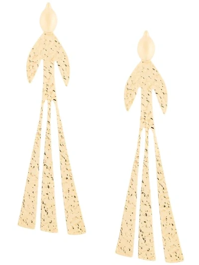 Jw Anderson Hammered Bird Gold-plated Earrings In Metallic