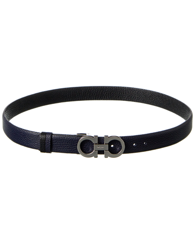 Ferragamo Salvatore  Gancini Reversible & Adjustable Leather Belt In Blue