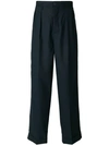 Maison Margiela High Waisted Loose Fit Trousers In 511 Dk Blue