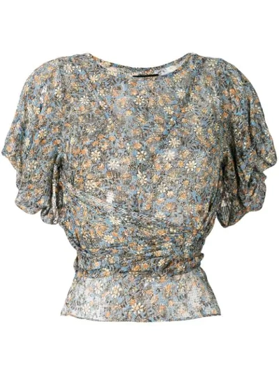 Isabel Marant Wrap Around Blouse In Blue