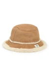 Ugg ® Genuine Shearling & Sheepskin Bucket Hat In Chestnut