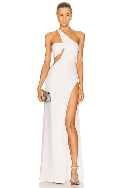 Monot Cut Out One Shoulder Maxi Dress In White