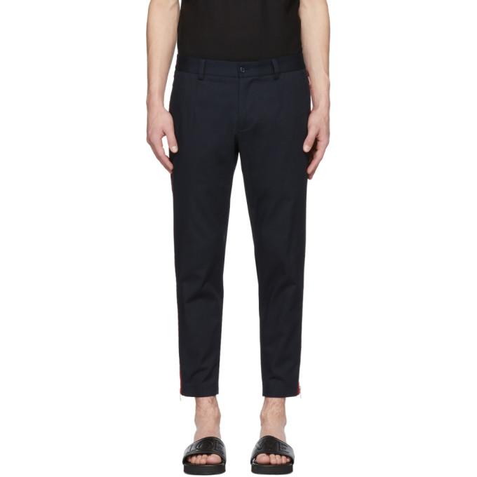 blue side stripe trousers