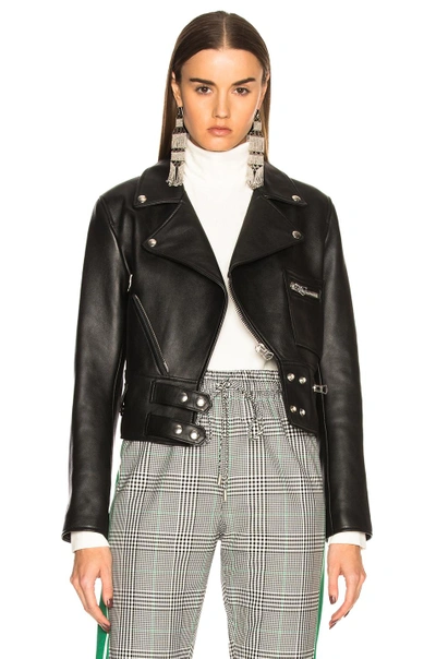 Acne Studios Black Suokki Leather Jacket ModeSens
