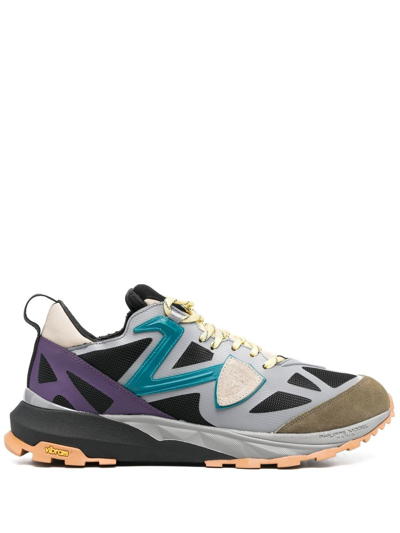 Philippe Model Logo-patch Low-top Sneakers In Grau