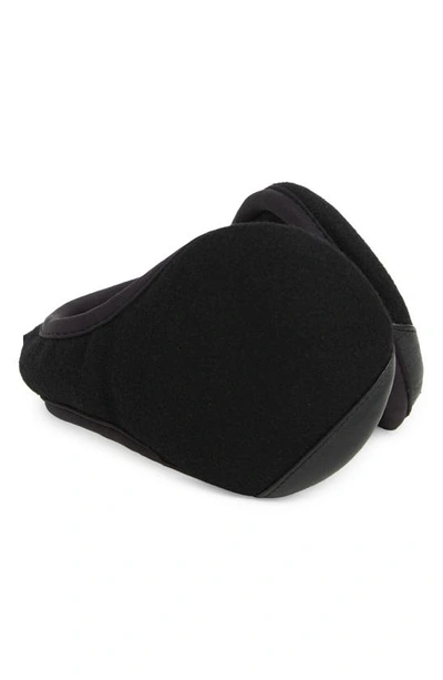 Ugg ® Leather & Faux Fur Ear Muffs In Black