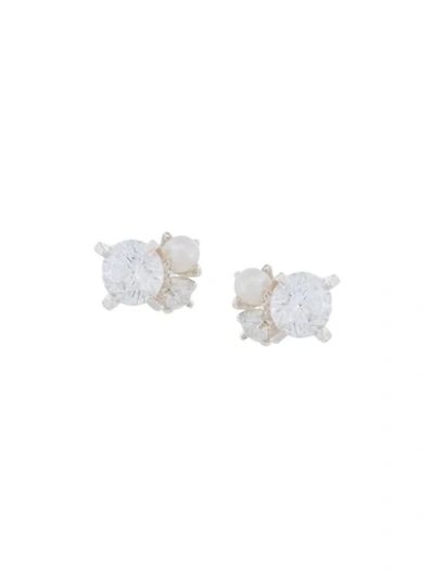 E.m. Embellished Earrings In Metallic