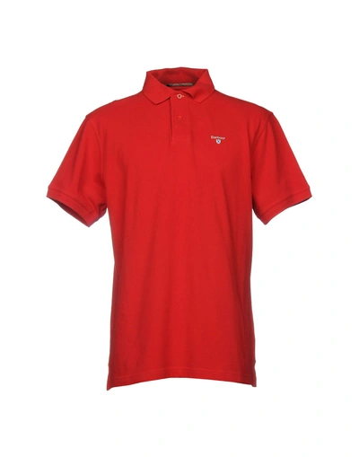 Barbour Polo Shirts In Red