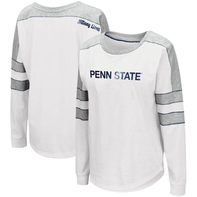 Colosseum White Penn State Nittany Lions Trey Dolman Long Sleeve T-shirt