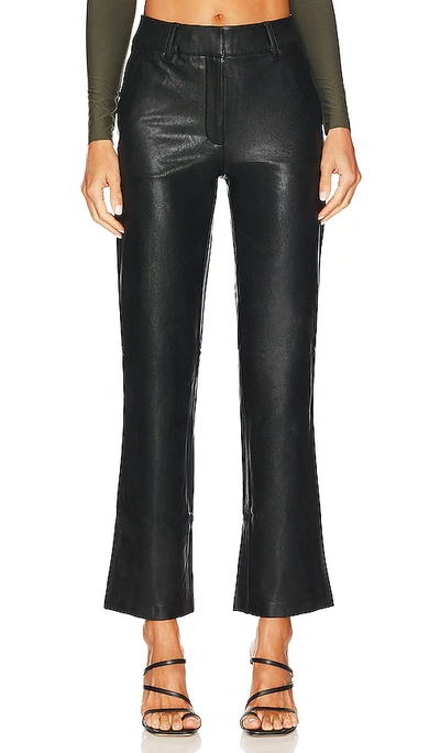 Commando Faux Leather Full Length Trousers In Black