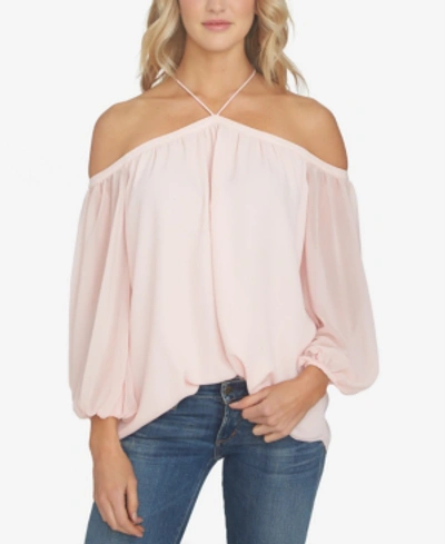 1.state Off The Shoulder Sheer Chiffon Blouse In Cloud