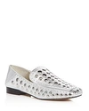 1.state Women's Flintia Embellished Leather Apron Toe Loafers In Bright Silver Leather