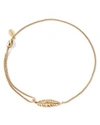 Alex And Ani Feather Pull-chain Bracelet, Gold Vermeil