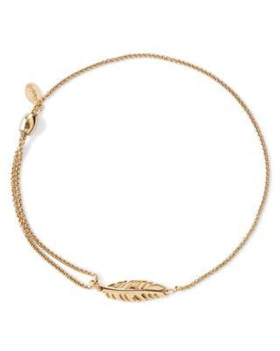 Alex And Ani Feather Pull-chain Bracelet, Gold Vermeil