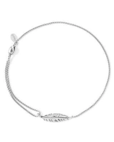 Alex And Ani Feather Pull-chain Bracelet, Silver In Sterling Silver