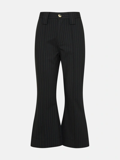 Ganni Black Viscose Blend Trousers