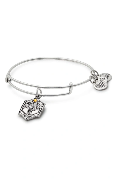 Alex And Ani Tree Of Life Adjustable Wire Bangle In Russian Silver