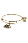 Alex And Ani Love Expandable Charm Bracelet In Gold