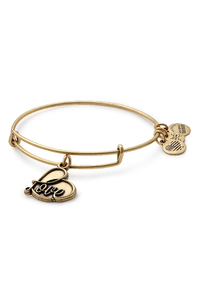 Alex And Ani Love Expandable Charm Bracelet In Gold