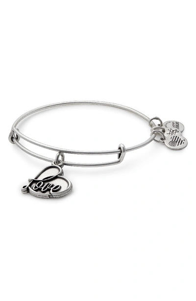 Alex And Ani Love Expandable Charm Bracelet In Silver