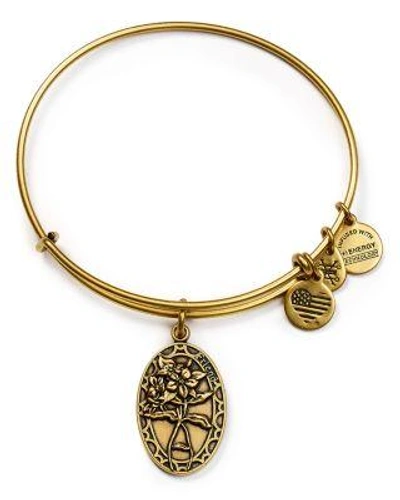 Alex And Ani 'i Love You Friend' Expandable Wire Bangle In Gold