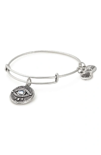 Alex And Ani Evil Eye Adjustable Wire Bangle (nordstrom Exclusive) In Silver