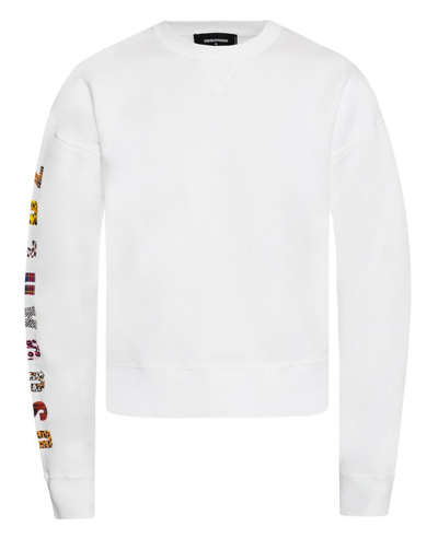 Dsquared2 Cotton Logo Sweatshirt In White