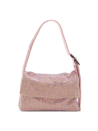 Benedetta Bruzziches Small Vitty Crystal Mesh Shoulder Bag In Light Rose
