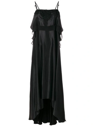 Almaz Ruffled Asymmetric Dress - Black