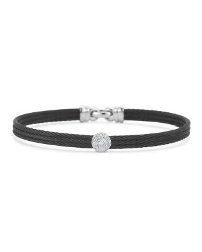 Alor Diamond Black Cable Bangle