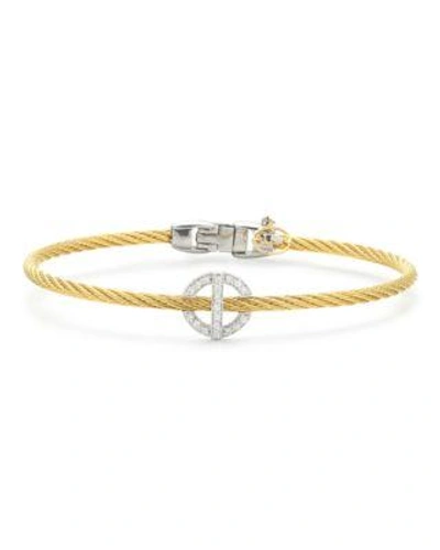Alor Diamond Yellow Cable Bangle In Gold/silver
