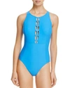 Amoressa Open Back One-piece Swimsuit In Pool Blue