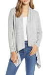 B Collection By Bobeau Amie Waterfall Knit Cardigan In H Grey