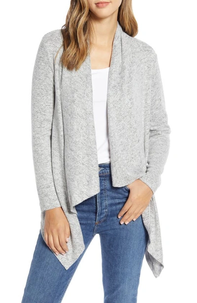 B Collection By Bobeau Amie Waterfall Knit Cardigan In H Grey