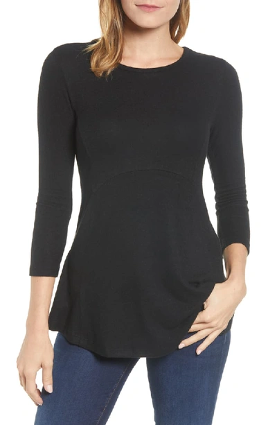 B Collection By Bobeau Brushed Babydoll Tunic In Black